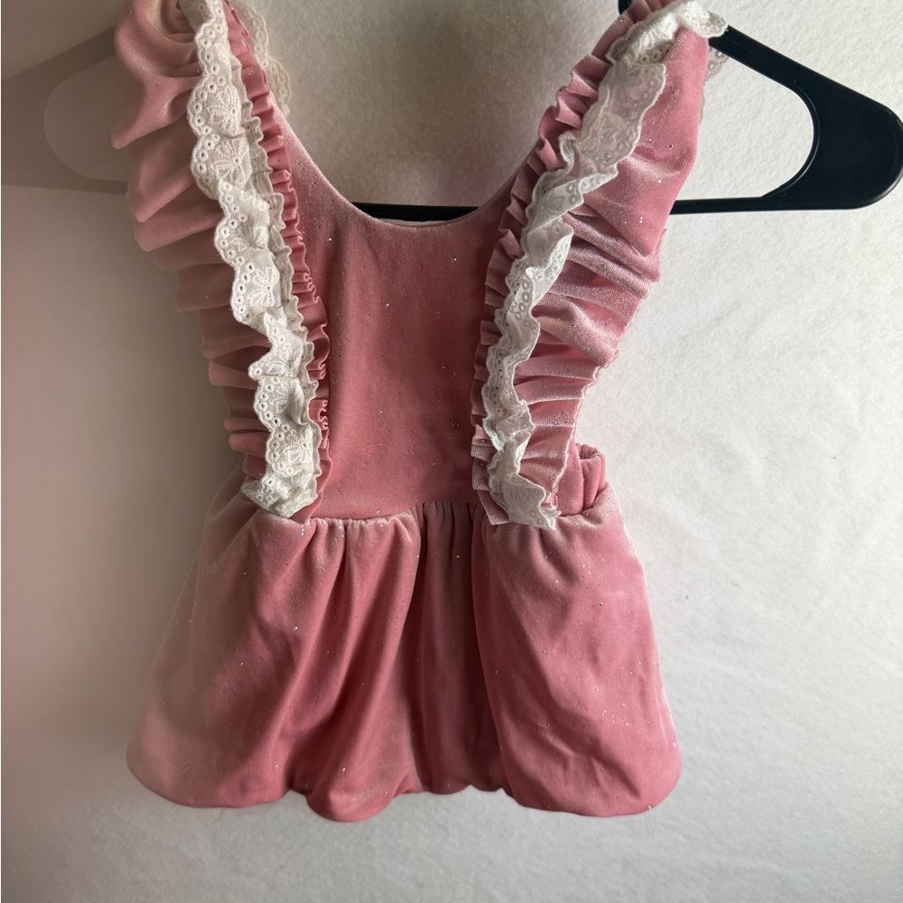 Baby Romper Lace and Ruffles  Rose Pink 6-9 months NWT